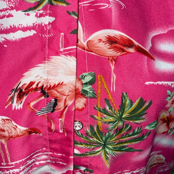 SSLR Hawaiian Shirt, Girl’s Collection, Pink Flamingos, Size XL - Picture 3 of 5